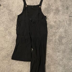 Black Overalls with Adjustable Straps